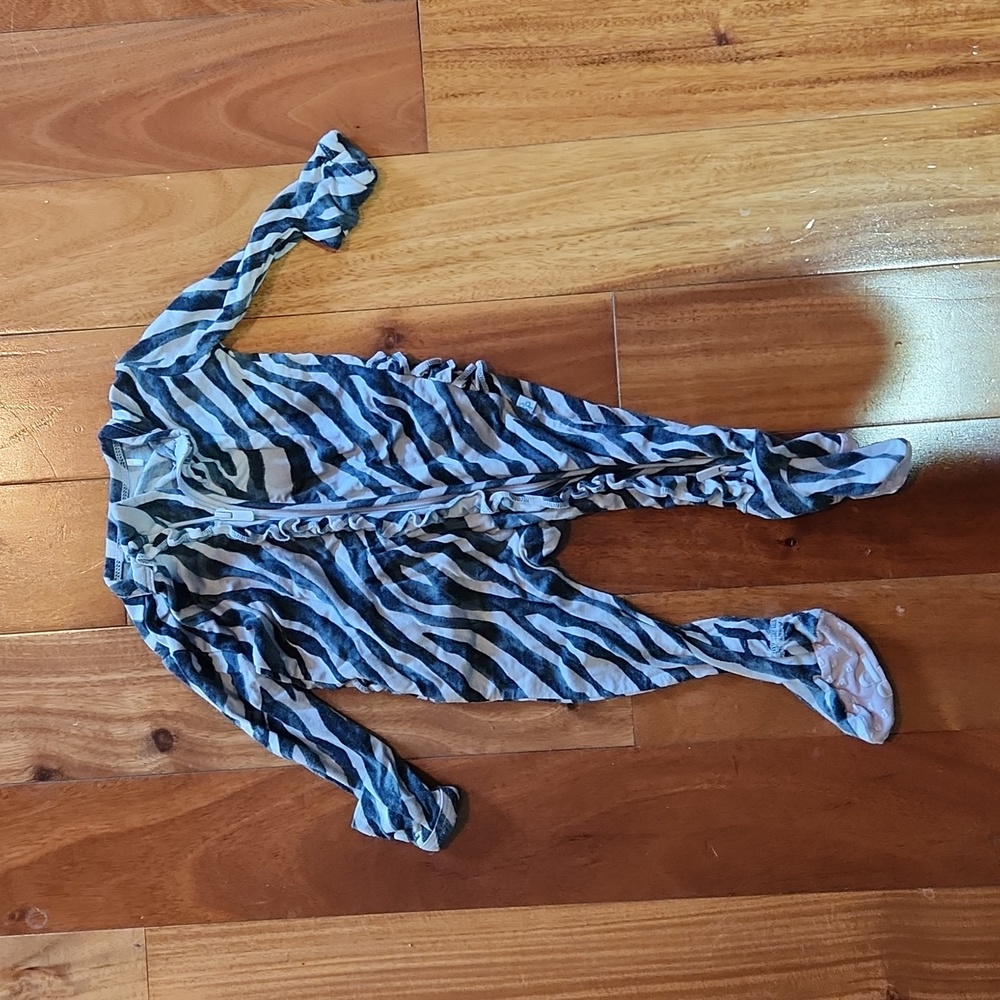 Posh Peanut Zebra Footed Onsie